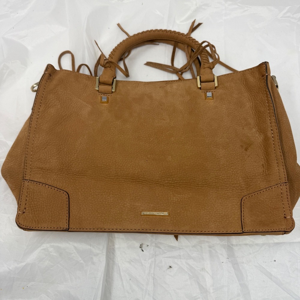 Rebecca Minkoff Regan Satchel Tan Leather Suede Fringe Tassel Handbag